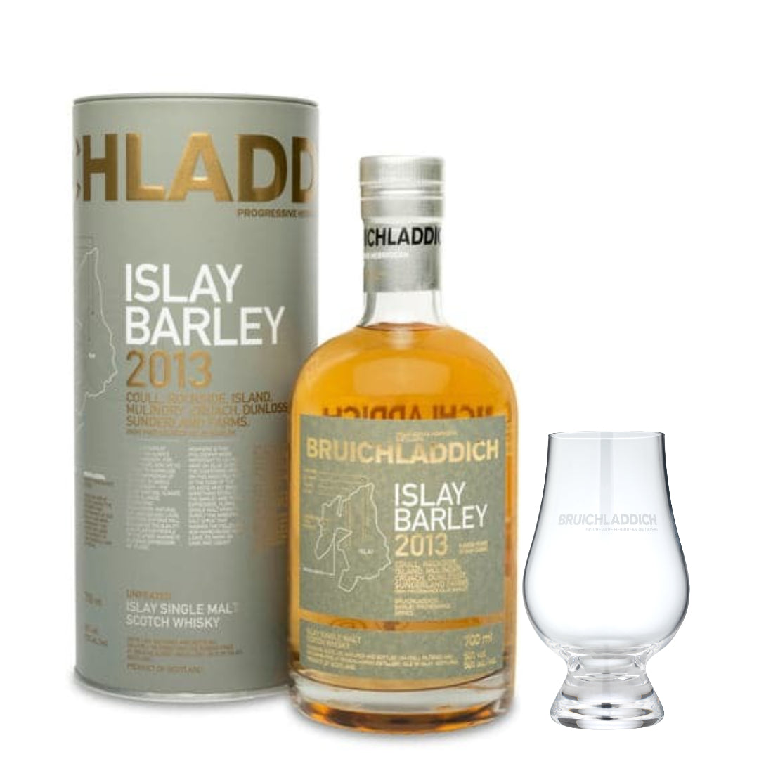 Bruichladdich Islay Barley 2013 & Branded Nosing Glass - The Whisky Stock