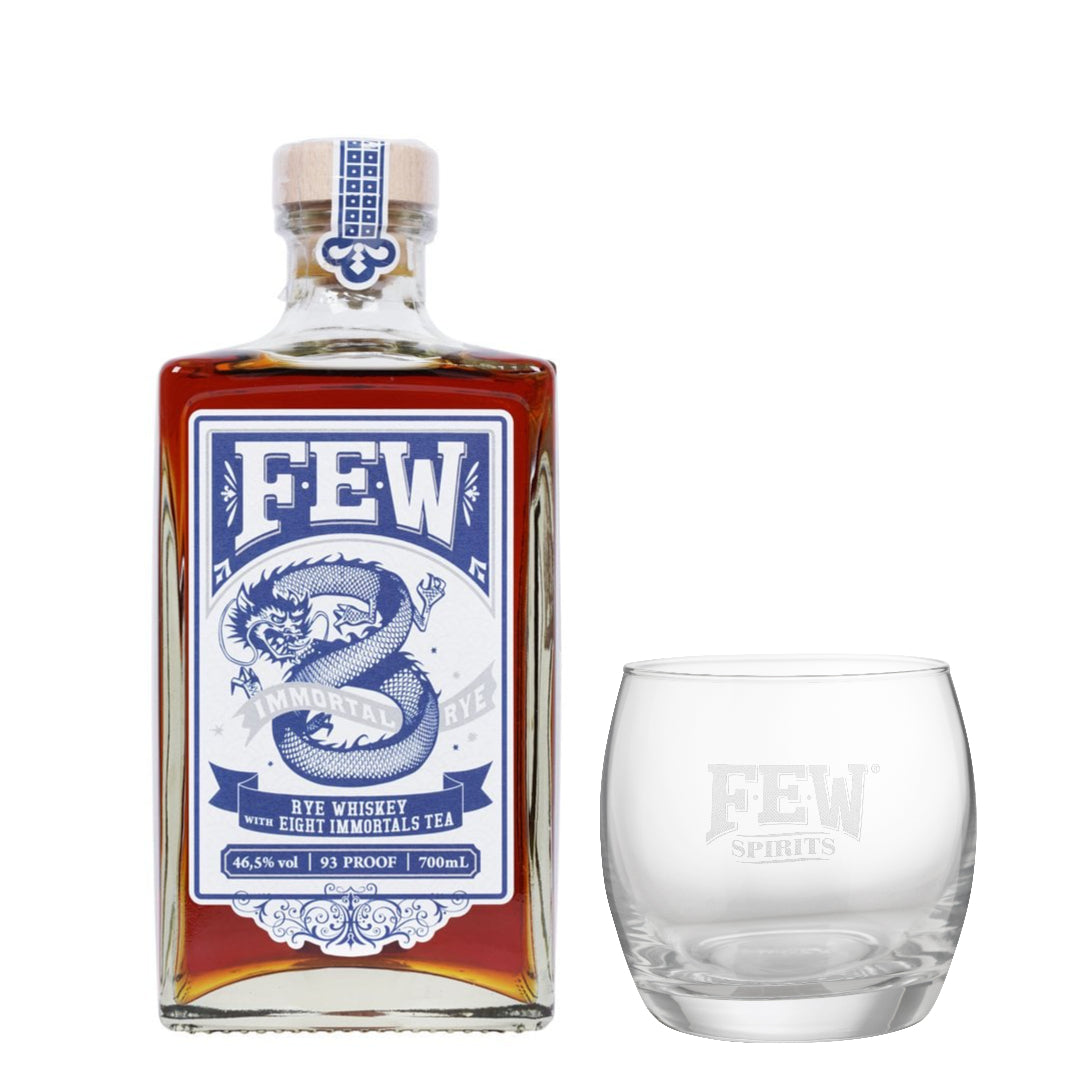 FEW Immortal Rye Whiskey & Branded Tumbler - The Whisky Stock