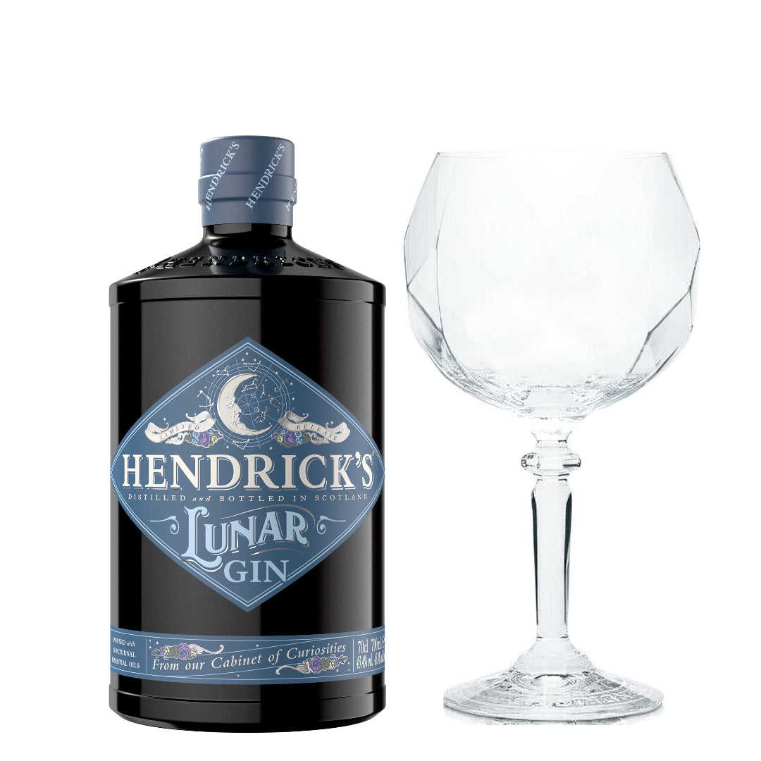 Hendrick's Lunar Gin & Branded Gin Goblet - The Whisky Stock