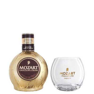 Mozart Gold Chocolate Liqueur & Branded Tumbler - The Whisky Stock