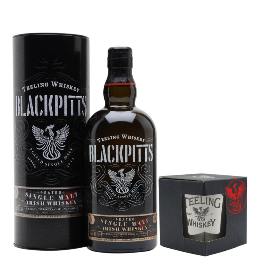 Teeling Blackpitts Peated Irish Single Malt And Branded Tumbler The Whisky Stock 0526