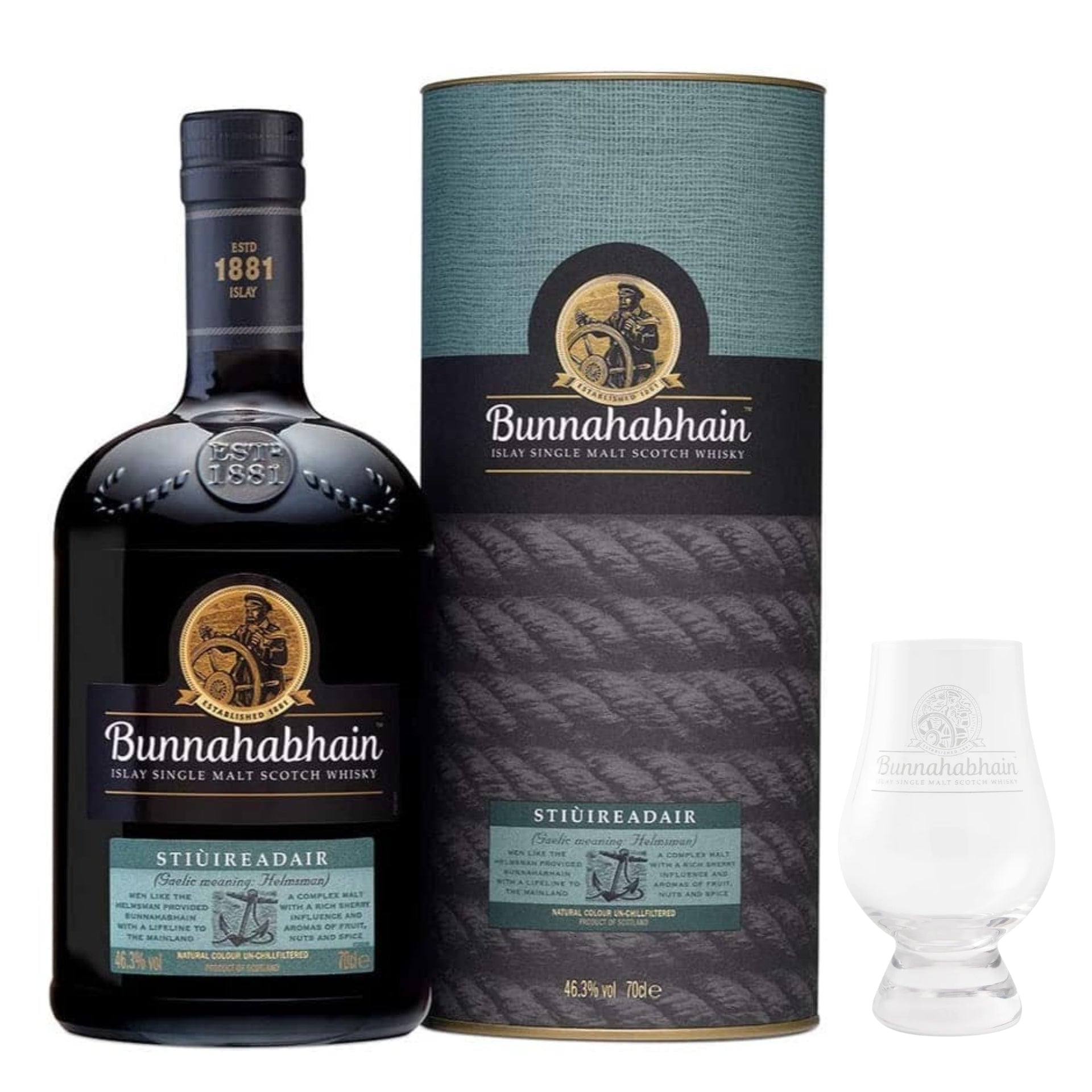 Bunnahabhain Stiuireadair & Branded Nosing Glass - The Whisky Stock