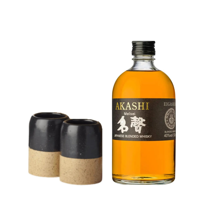 Akashi Japanese Meisei Whisky with 2 Glasses - The Whisky Stock