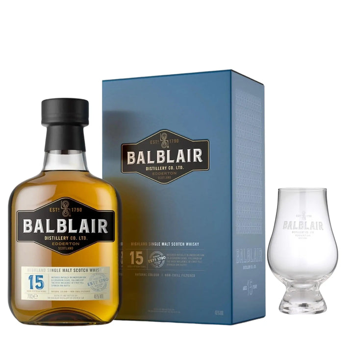 Balblair 15 Year Old & Branded Nosing Glass