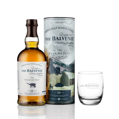 Balvenie The Week of Peat 14 Year Old Single Malt & Branded Tumbler Glass - The Whisky Stock