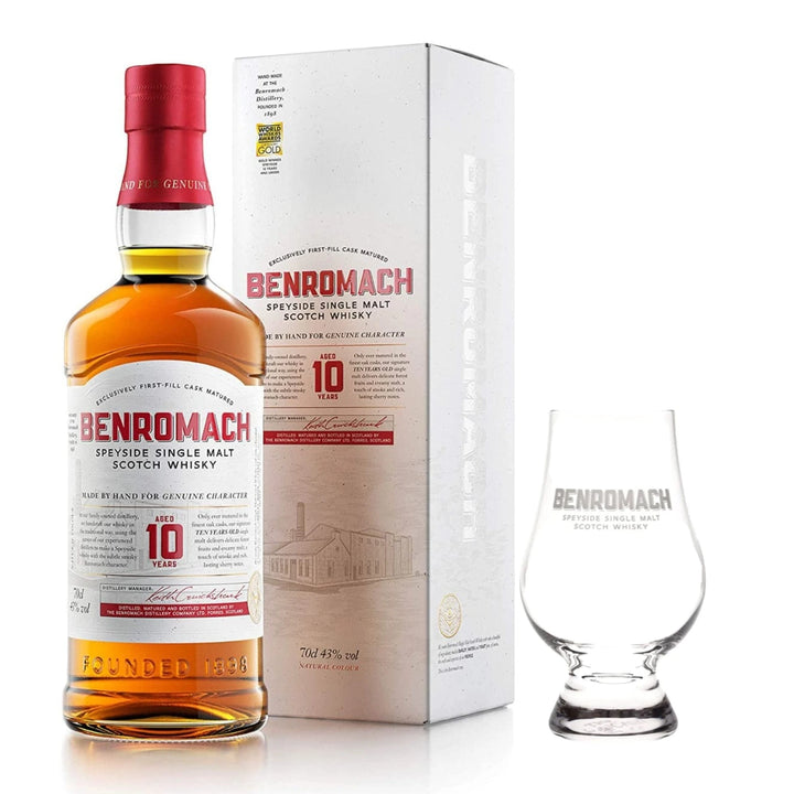 Benromach 10 Year Old & Branded Nosing Glass