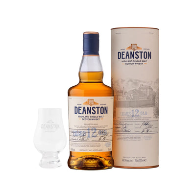 Deanston 12 Year Old & Branded Glencairn Glass - The Whisky Stock