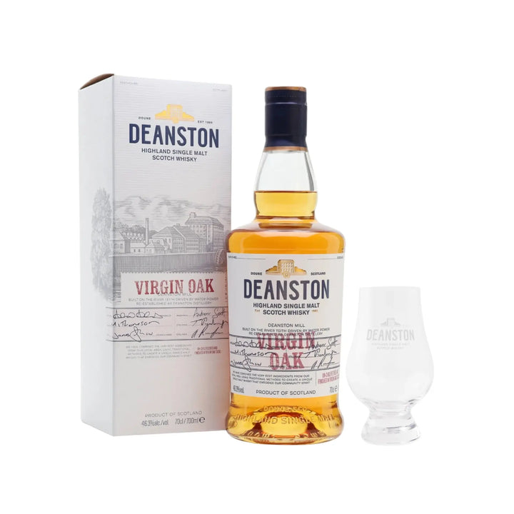 Deanston Virgin Oak Single Malt with Glencairn Nosing Glass Bundle - The Whisky Stock