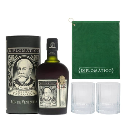 Diplomatico Reserva Rum with 2 Tumbler Glasses & Branded Hand Towel - The Whisky Stock