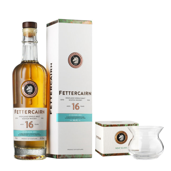 Fettercairn 16 Year Old 2023 Release & Branded Neat Glass - The Whisky Stock