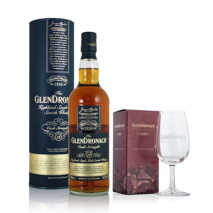 GlenDronach Cask Strength Batch 12 & Branded Copita Glass - The Whisky Stock