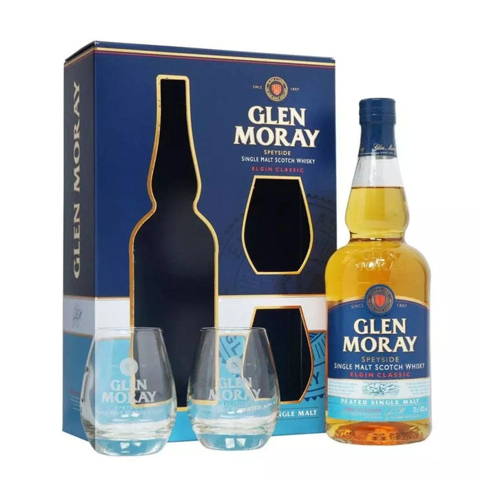 Glen Moray Peated Gift Set with 2 Glasses