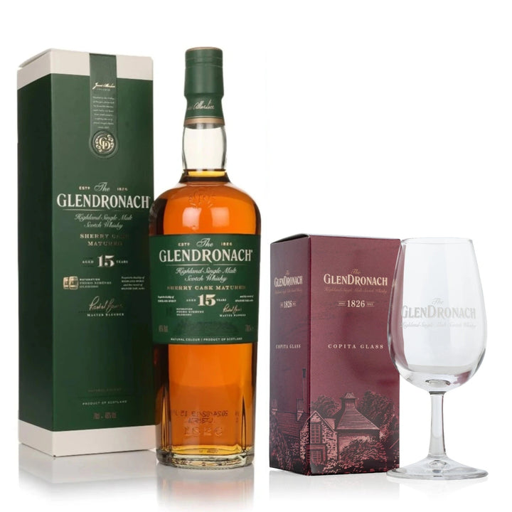 Glendronach 15 Year Old & Branded Copita Glass