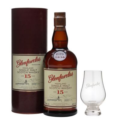Glenfarclas 15 Year Old & Branded Nosing Glass - The Whisky Stock