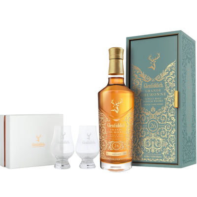 Glenfiddich Grande Couronne 26 Year Old & 2 Whisky Glasses in Presentation Box