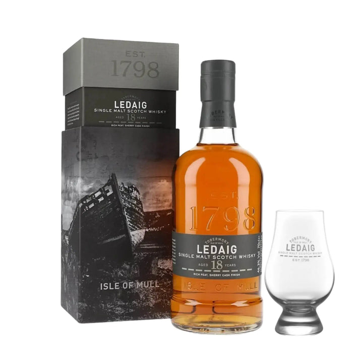 Ledaig 18 Year Old with Glencairn Nosing Glass Bundle - The Whisky Stock