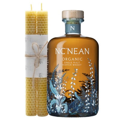 Nc'Nean Organic Single Malt Scotch Whisky with Beeswax Candles