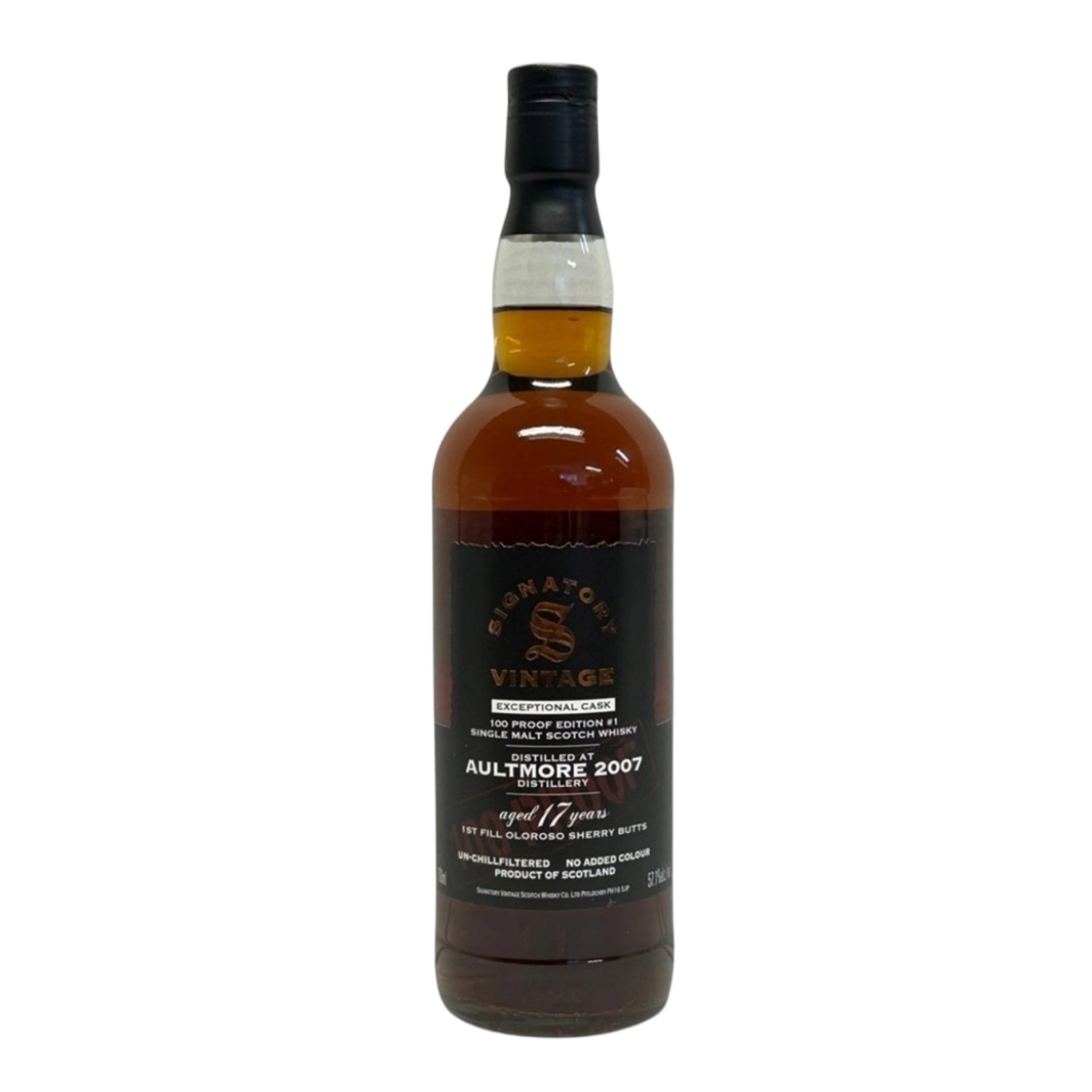 Signatory Aultmore 2007 Vintage 17 Year Old 100 Proof Exceptional Cask - The Whisky Stock