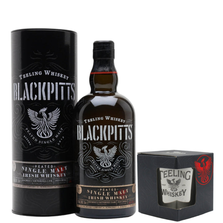 Teeling Blackpitts Peated Irish Single Malt & Branded Tumbler - The Whisky Stock