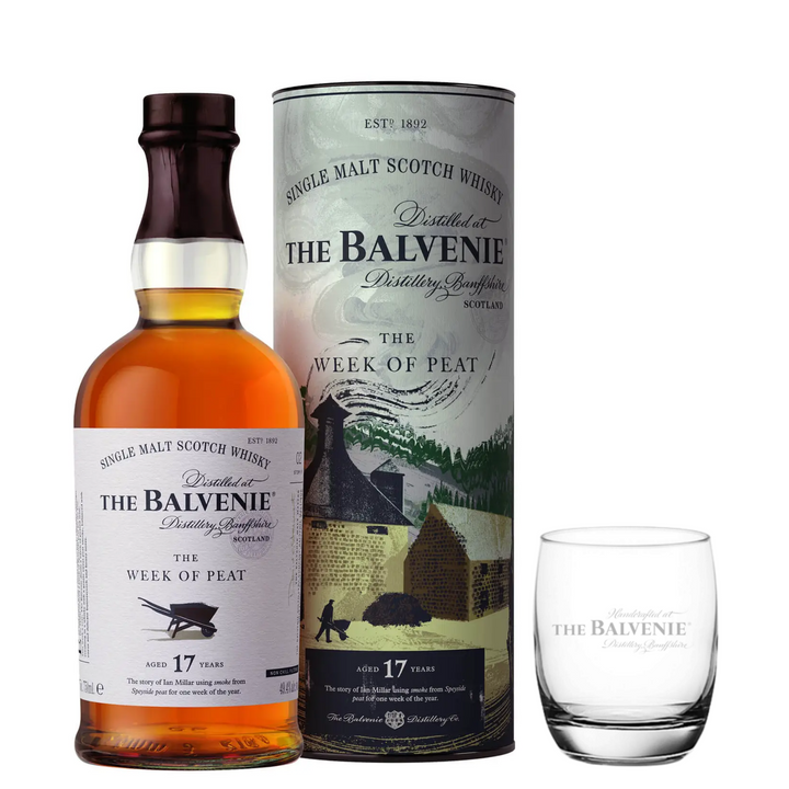 The Balvenie Stories 17 Year Old Week of Peat & Branded Tumbler Glass - The Whisky Stock