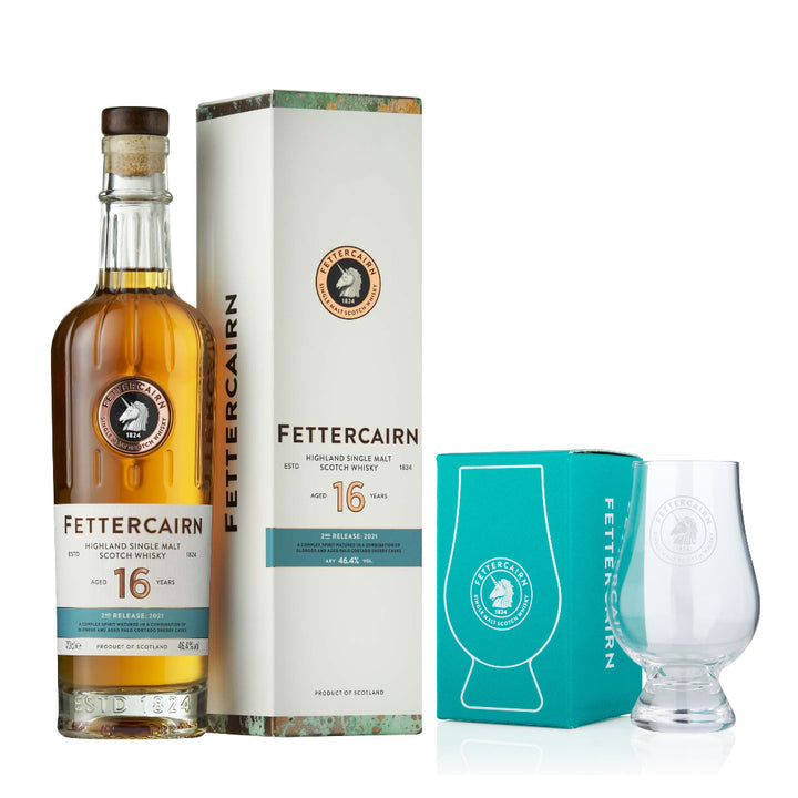 Fettercairn 16 Year Old Single Malt - 2nd Release 2021 & Branded Nosing Glass