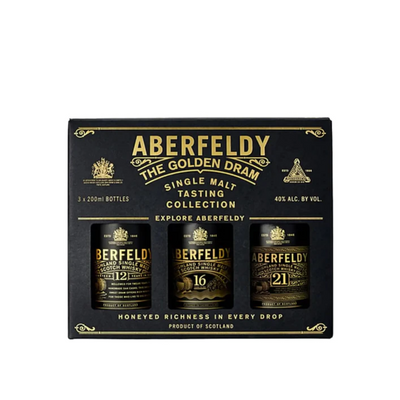 Aberfeldy The Golden Dram Tasting Collection 3 x 20cl Miniature Pack - The Whisky Stock