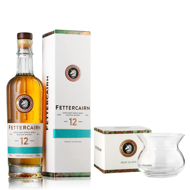 Fettercairn 12 Year Old & Branded Neat Glass - The Whisky Stock