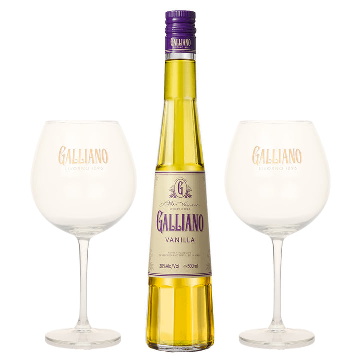 Galliano Vanilla Liqueur with 2 Glasses