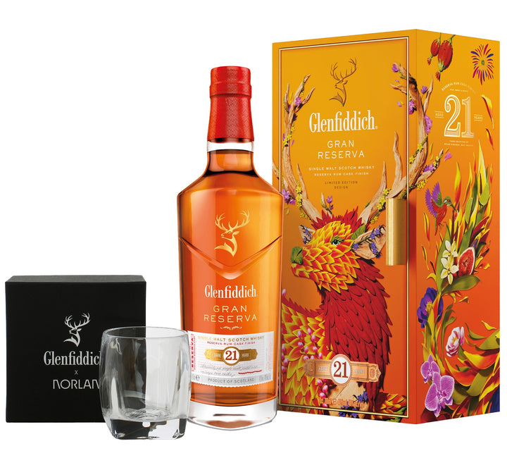 Glenfiddich 21 Year Old 2024 Chinese New Year Limited Edition & Norlan Glass