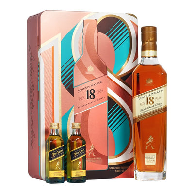 Johnnie Walker 18 Year Old Gift Pack with 2x5cl Blue Label Gift Pack