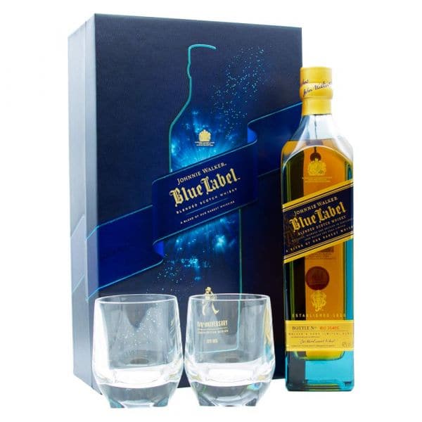 Johnnie Walker Blue Label Gift Pack with 2 Glasses - The Whisky Stock
