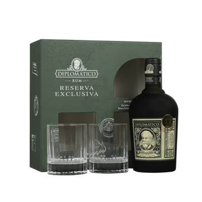 Diplomatico Reserva Exclusiva Rum with 2 Glasses Gift Set - The Whisky Stock