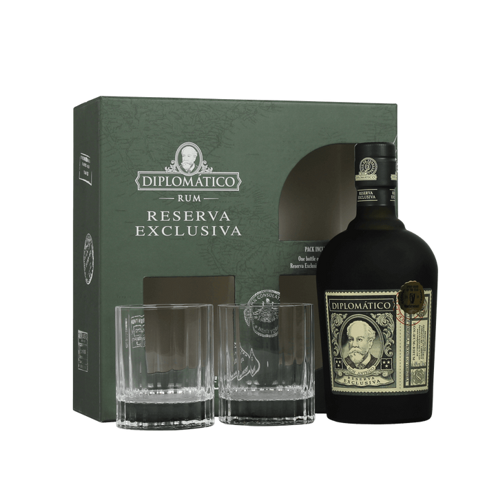 Diplomatico Reserva Exclusiva Rum with 2 Glasses Gift Set