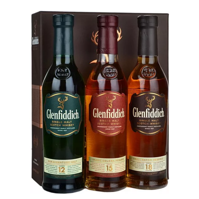 Glenfiddich 12 15 & 18 Year Old Single Malt Collection 20cl Miniatures Set - The Whisky Stock