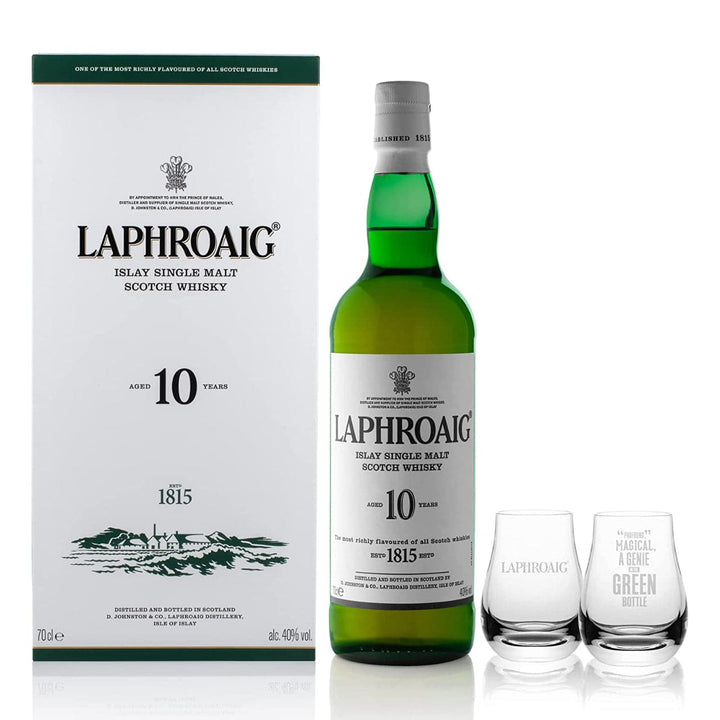 Laphroaig 10 Year Old Limited Edition 2 X Glass Gift Pack - The Whisky Stock