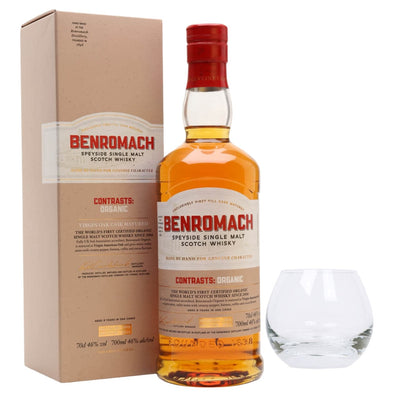 Benromach Contrasts Organic 2013 Single Malt & Branded Whisky Tumbler - The Whisky Stock