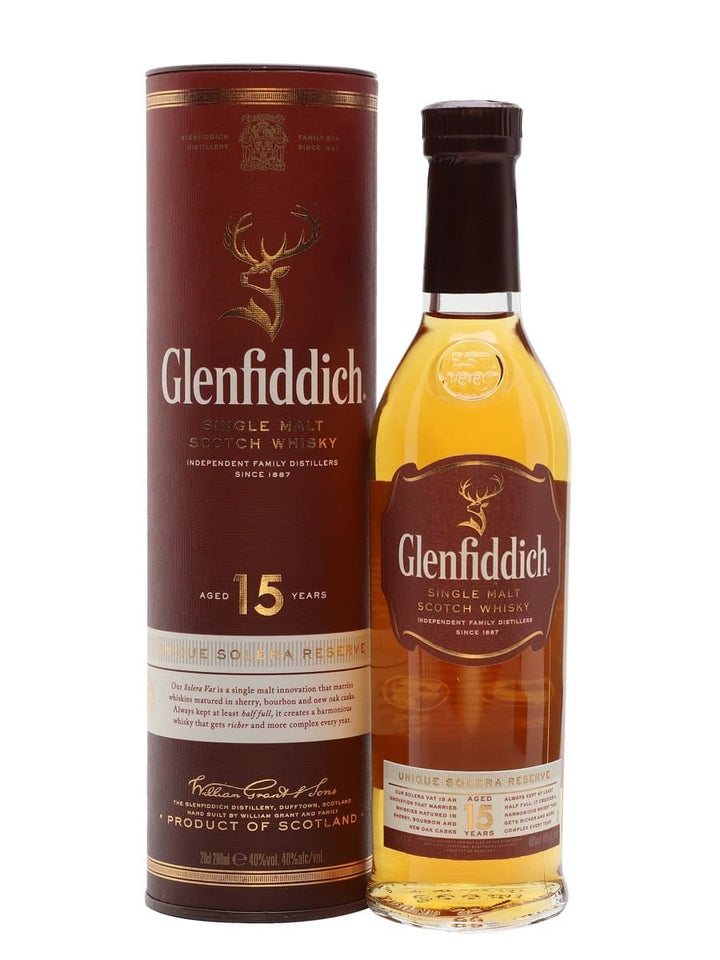 Glenfiddich 15 Year Old Single Malt Whisky 20cl