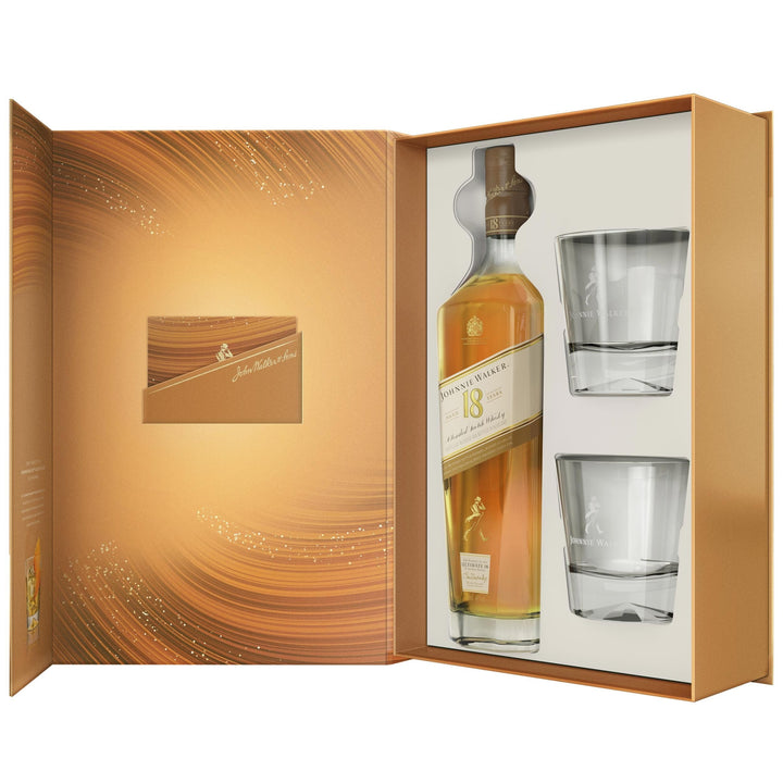 Johnnie Walker 18 Year Old Gift Pack with 2 x Glasses - The Whisky Stock