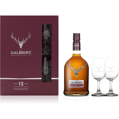 Dalmore 12 Year Old Single Malt Whisky Gift Pack with 2 Glasses - The Whisky Stock
