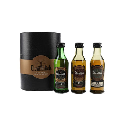 Glenfiddich 12 15 & 18 Year Old Single Malt Collection 5cl Miniatures Set - The Whisky Stock