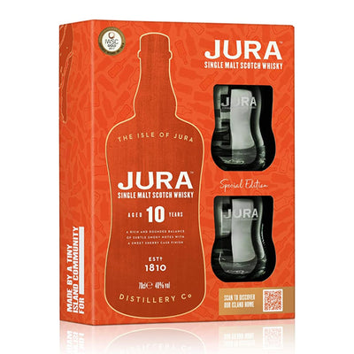 Jura 10 Year Old Single Malt Whisky 2 Glasses Gift Pack - The Whisky Stock